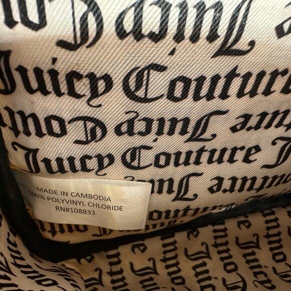 Juicy Couture Medium All White Vegan Leather Backpack Quilted Front Gold Accents - Picture 9 of 12